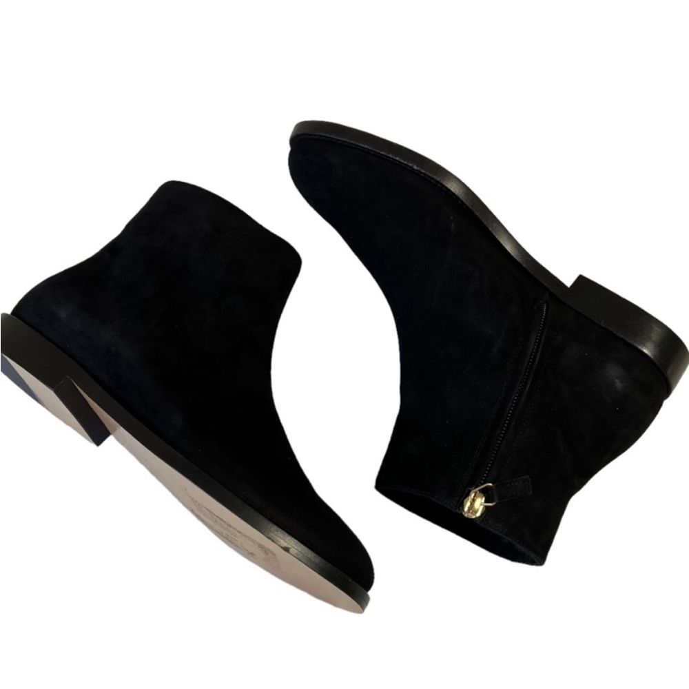 Mansur Gavriel Shearling Ankle Boots Black Suede Flat Italian Size 5 - Picture 4 of 8